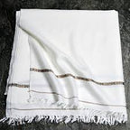 Premium Woolen Shawl | White & Black |